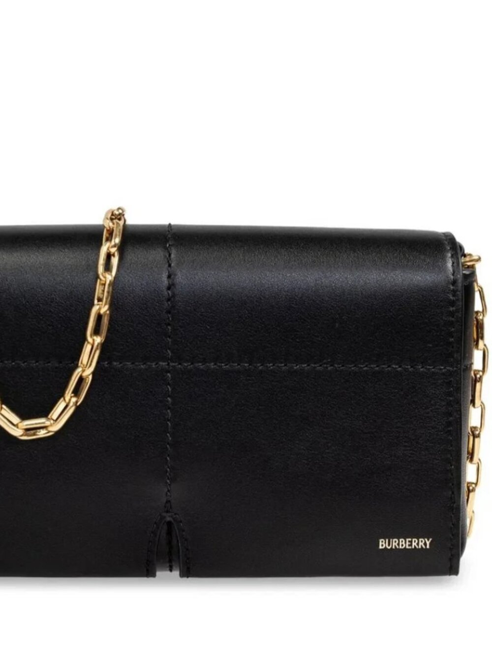 NWT AUTHENTIC BURBERRY SNIP CROSSBODY CHAIN BAG BLACK LEATHER CAD 1650